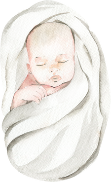 Newborn Jesus watercolor illustration